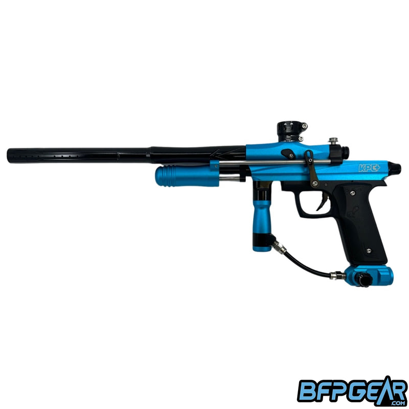 The KPC+ Pump paintball gun in teal and black