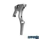 The Luxe IDOL Haptic Deuce trigger by Infamous Paintball. Color way is silver.