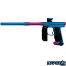 The Empire Mini GS paintball marker in blue and hot pink, facing to the left.