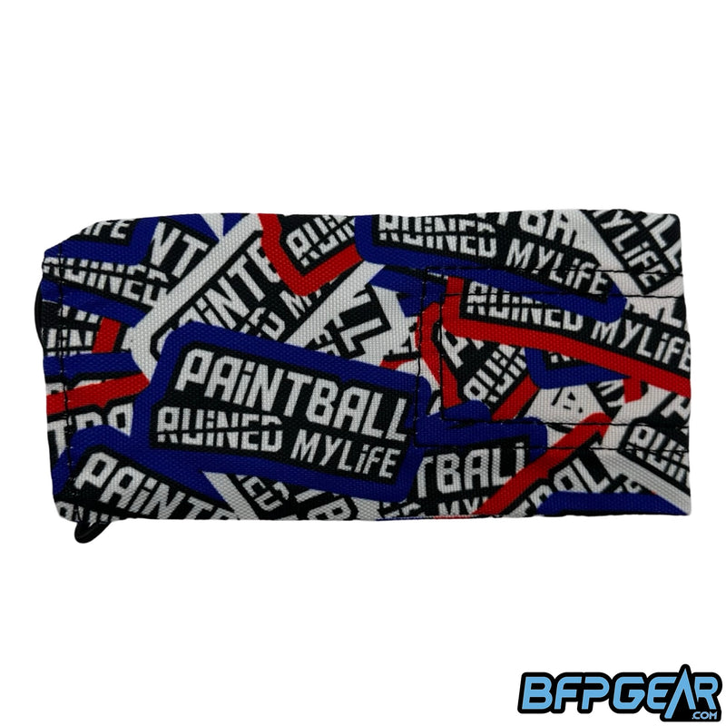 The Paintball Ruined My Life barrel cover in the RWB pattern.