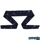 The PBRML Denim Headband in the 'Splatter' style.