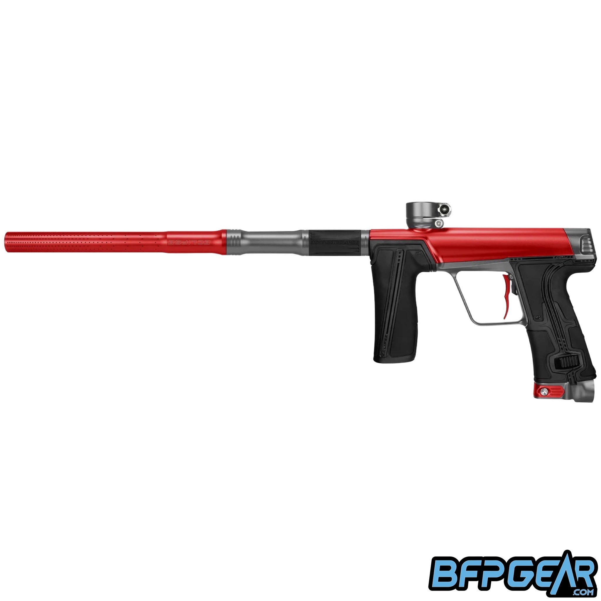 The Planet Eclipse CS3 Pro in the Ashes3 colorway. The gun is red and medium gray.