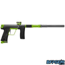Planet Eclipse CS3 Pro paintball marker in graphite and green, right-facing view, S63 Pro FL barrel, available at BFP Gear.