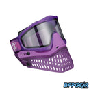 The right, angled facing view of the JT LE ProFlex Birthstone February Amethyst paintball mask. Highly limited quantities, only one per person.