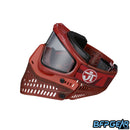 The left facing view of the JT LE ProFlex Birthstone January Garnet paintball mask. Highly limited quantities, only one per person!