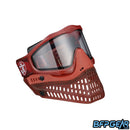 The right, angled facing view of the JT LE ProFlex Birthstone January Garnet paintball mask. Highly limited quantities, only one per person.