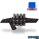 The BunkerKings Fly 2 Harness in the Purple Skull color way. Purple and grey with white skulls on the main pod sleeves.