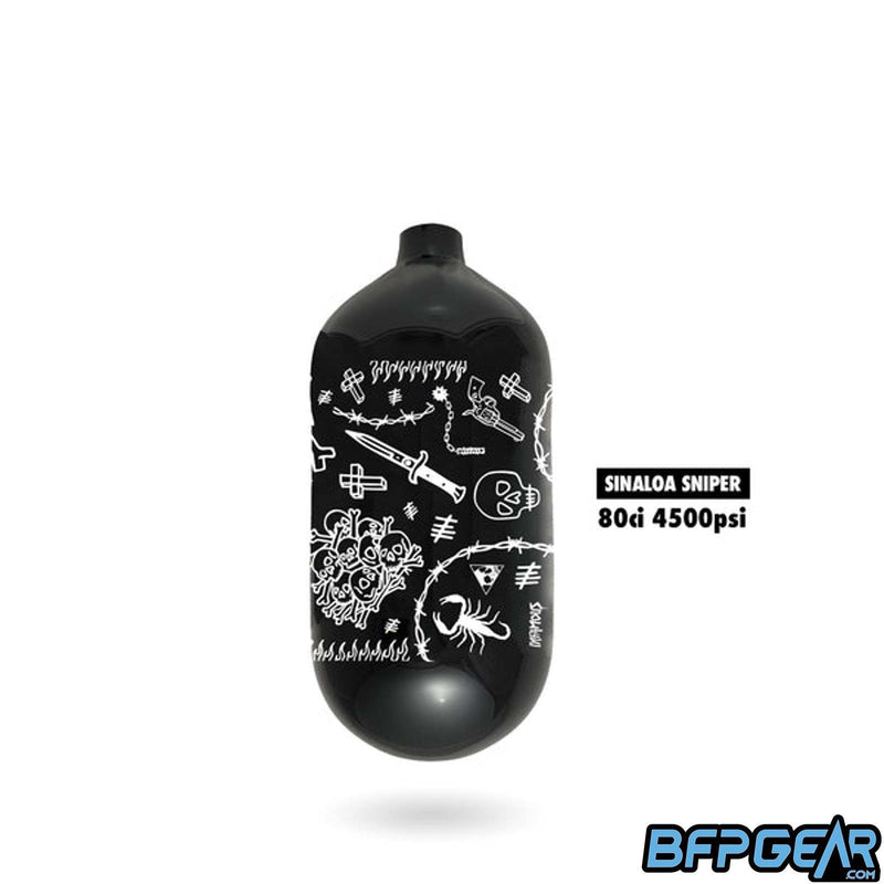 The Sinaloa Sniper 80ci Hyperlight bottle.