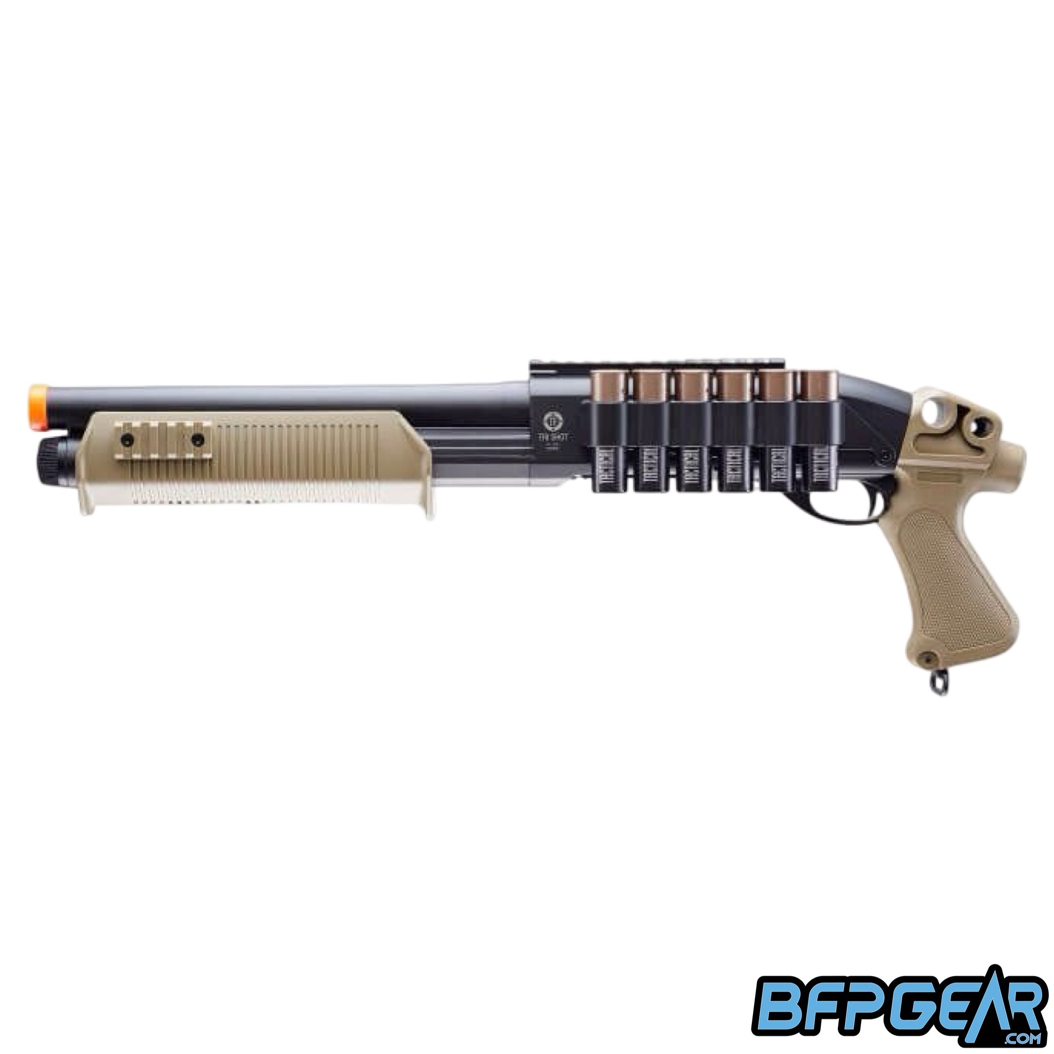 The Tactical Force Tri-Shot pump action shotgun.