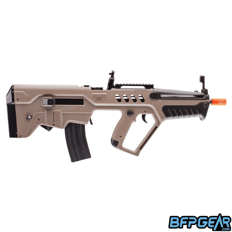 Side view of the TAVOR 21 competition AEG.
