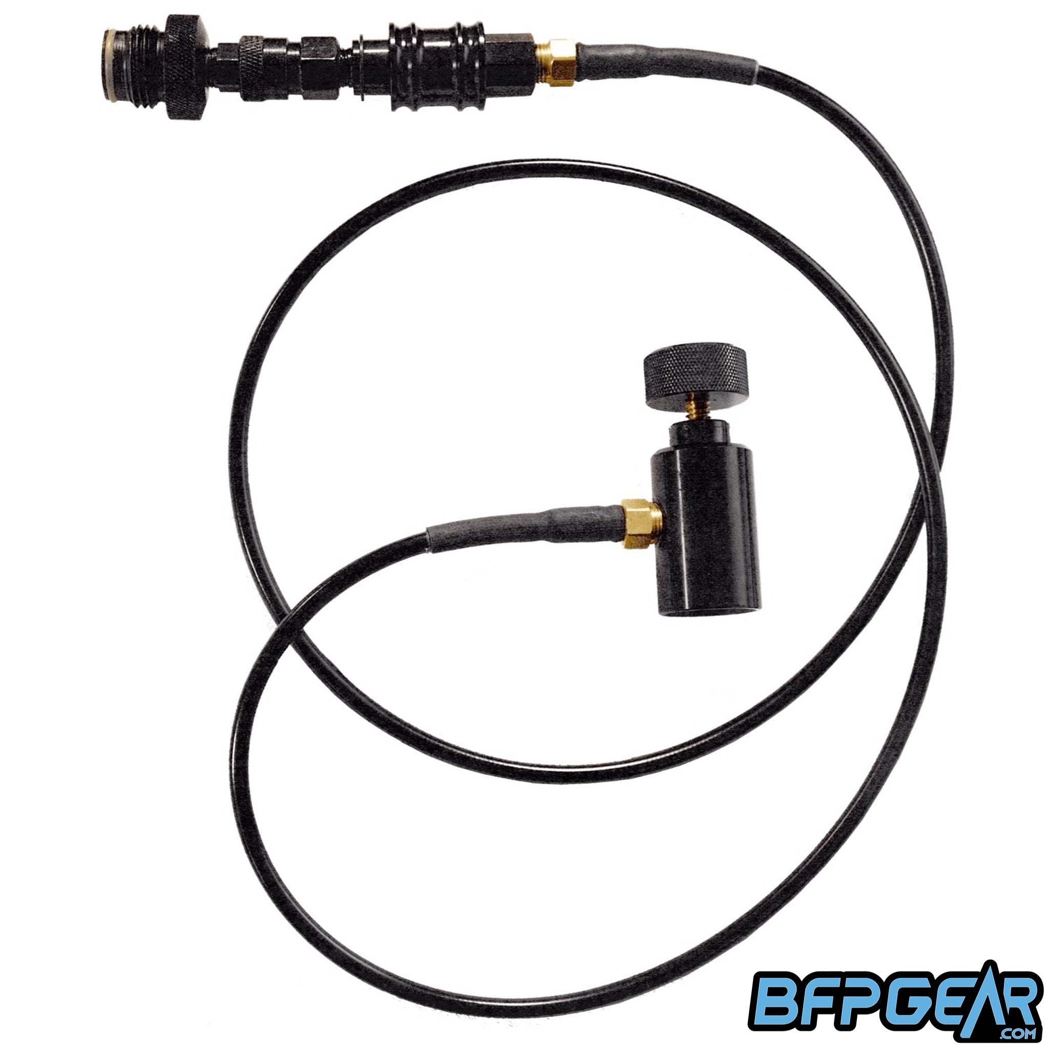 The Tippmann Micro remote line with Slide check and quick disconnect. This remote line is a lot thinner than traditional remote lines.