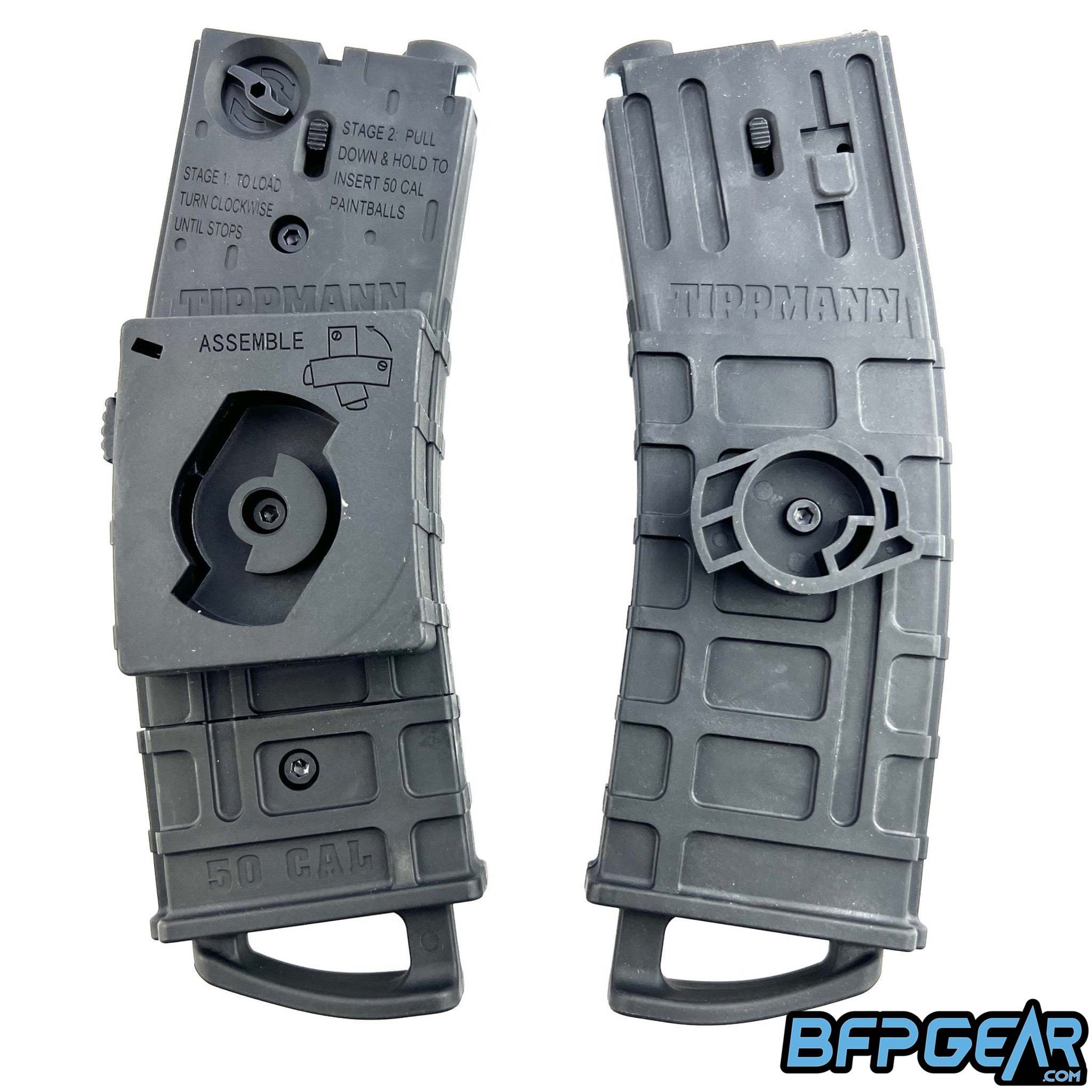 The Tippmann 50 cal Coupled magazine for the TMC Marker.