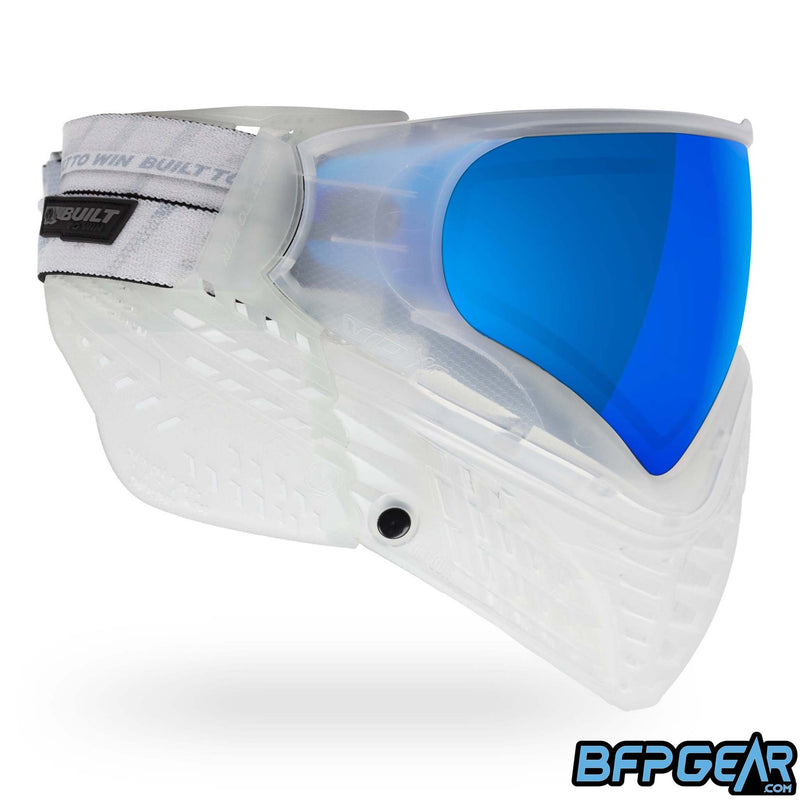 A custom color way of the Vio X6 Clear Ice goggle system. Clear faceplate with clear ears.
