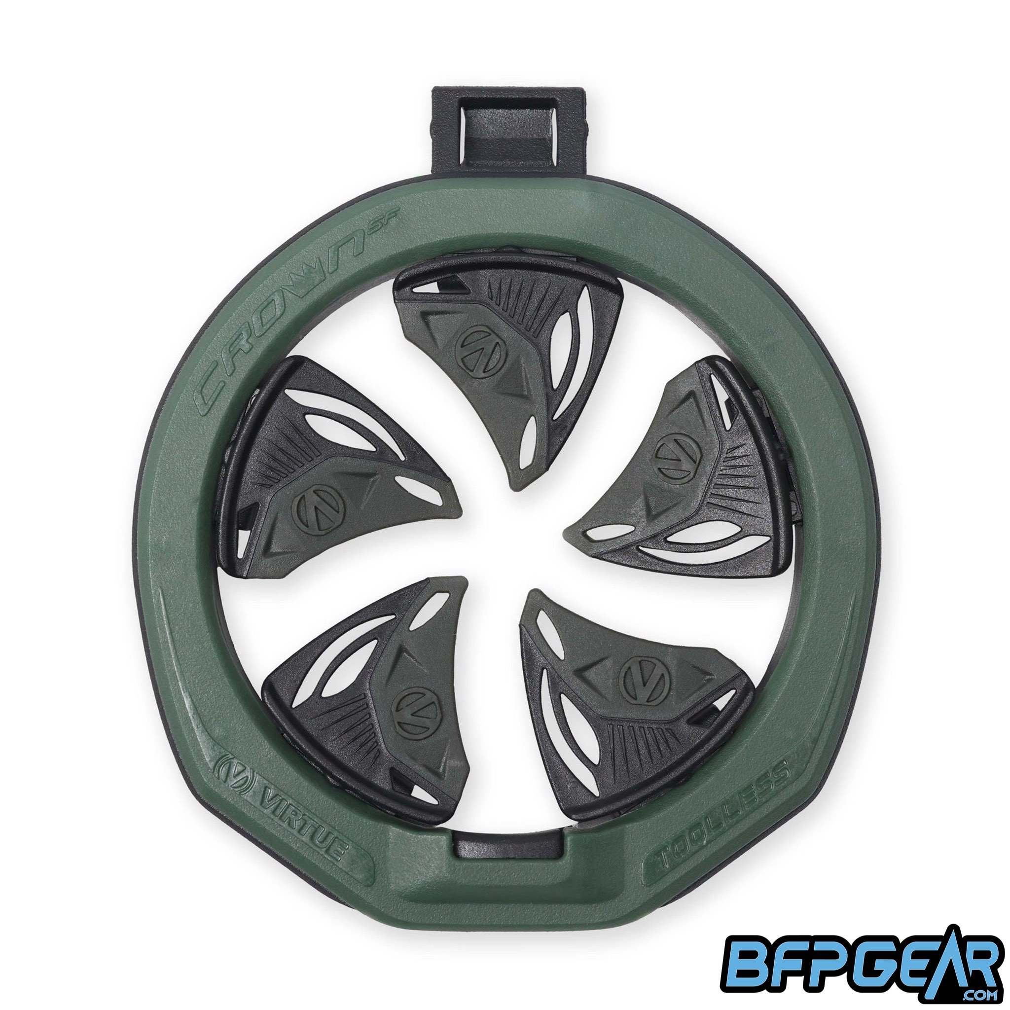 The Virtue SF III Speedfeed in Olive. New rubber teeth help with better paint handling.