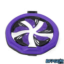 Angled view of the SF III Speed feed in purple. Hinge locking lid and tool-less installation/removal have been brought back from the previous SF II speed feed.