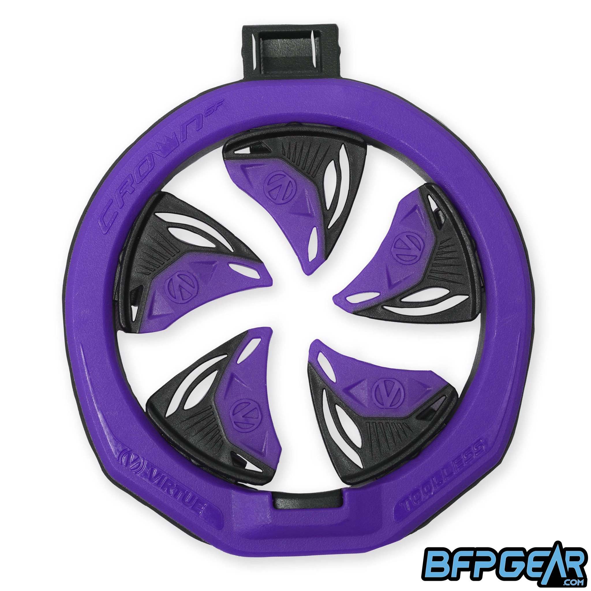 The Virtue SF III Speedfeed in purple. New rubber teeth help with better paint handling.