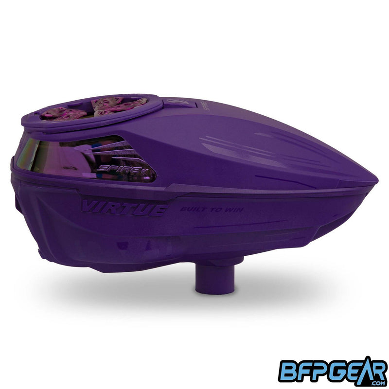 The Virtue Spire V paintball loader in the Purple Amethyst color.