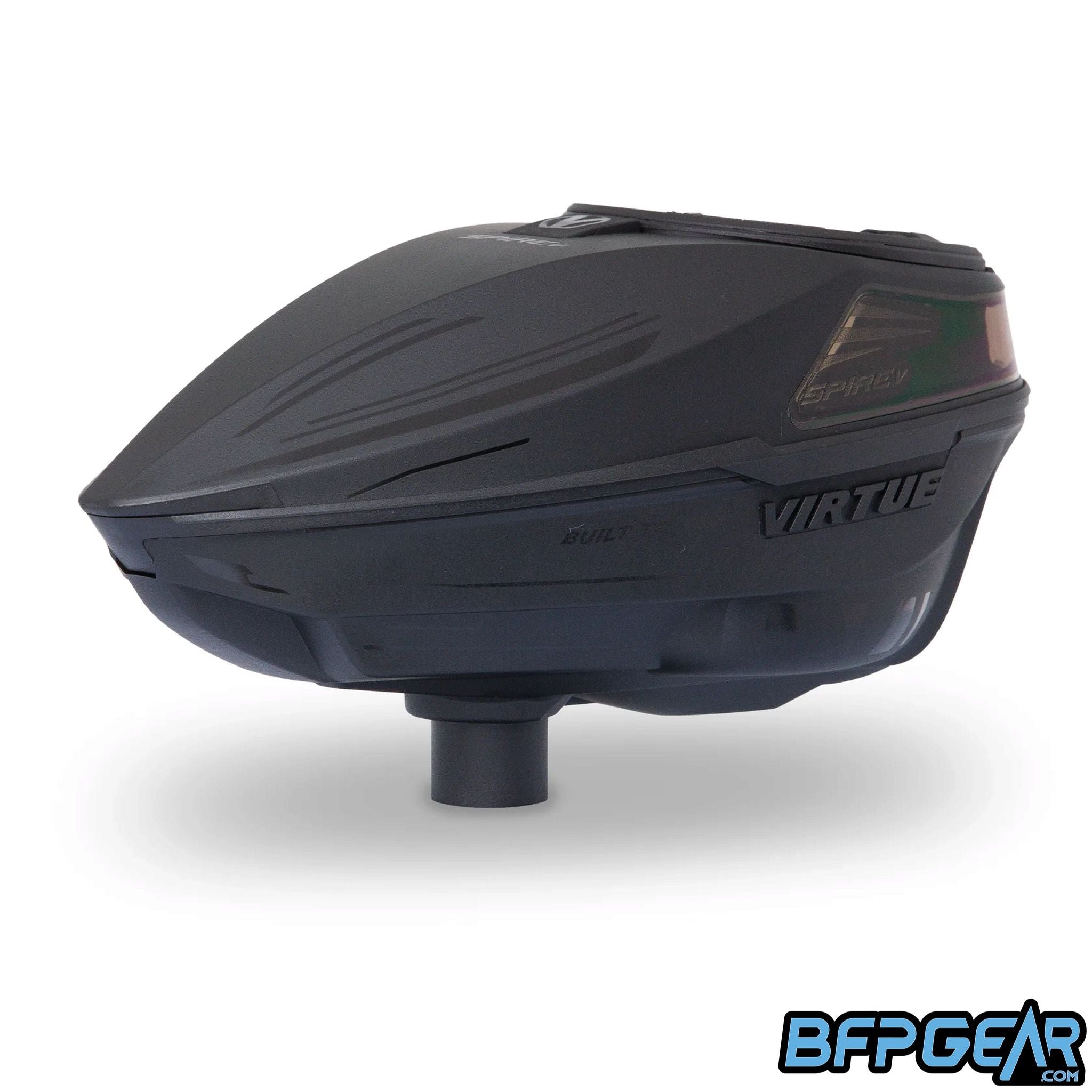 An angled view of the front of the Spire V loader.