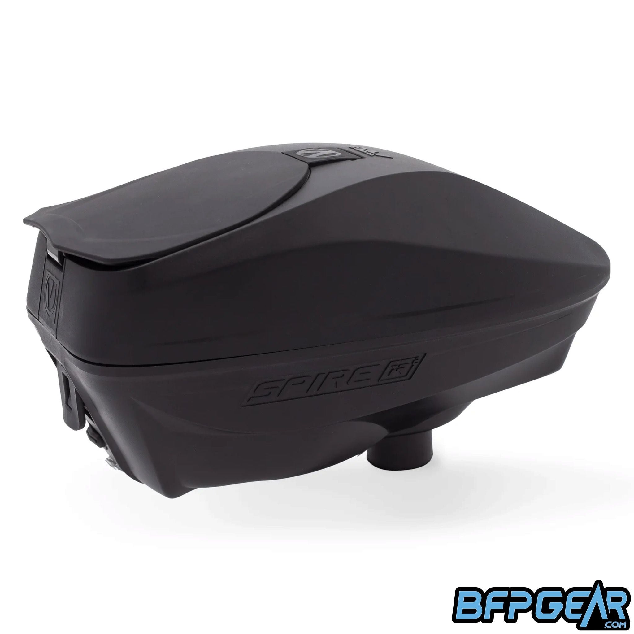 A rear angled shot of the Spire iR2 loader. This shows where the power button is.