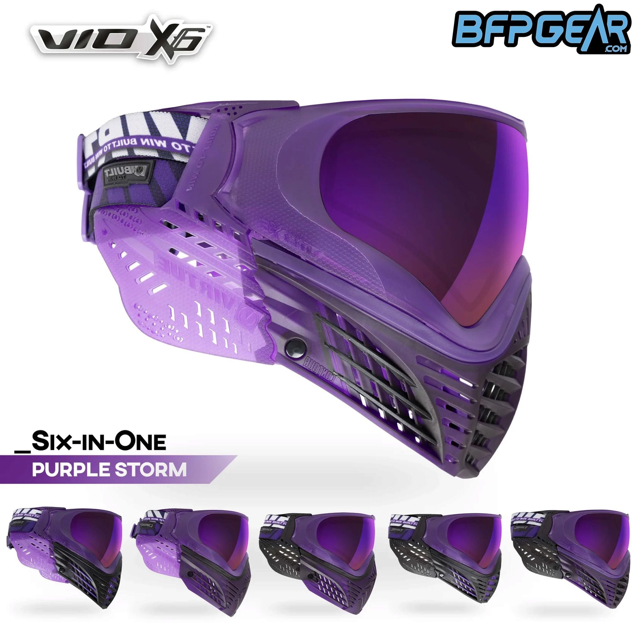 The Virtue Vio X6 goggle in the Purple Storm color way.
