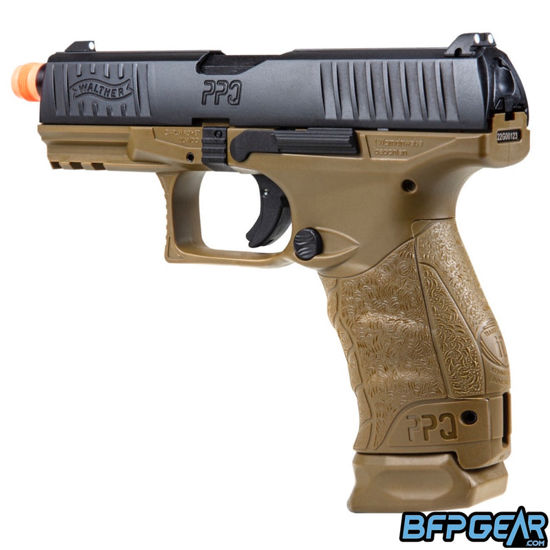 Walther PPQ Tac GBB Airsoft Pistol - Black/Dark Earth