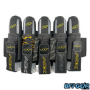 The JT Swift Harness with the XSV 2025 pattern. This 5+8 harness features the JT Grunge logos all over. The XSV logo is on each of the velcro straps that hold the pods in place, and are in gold, grey, and white.