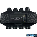 The JT Swift Harness features the grunge logo on the front in grey, and secures to your body easily.