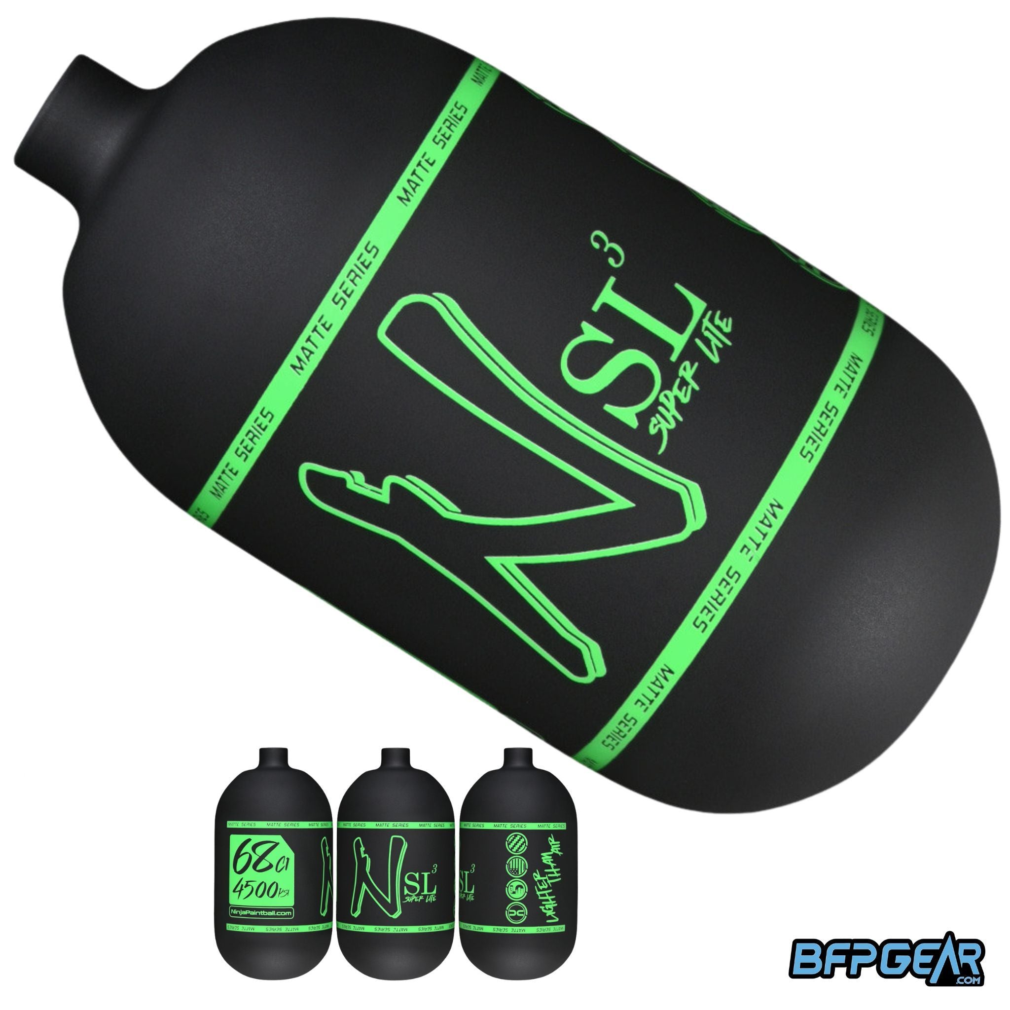 Ninja SL3 Carbon Fiber Paintball Air Tank Bottle 68ci and 80ci
