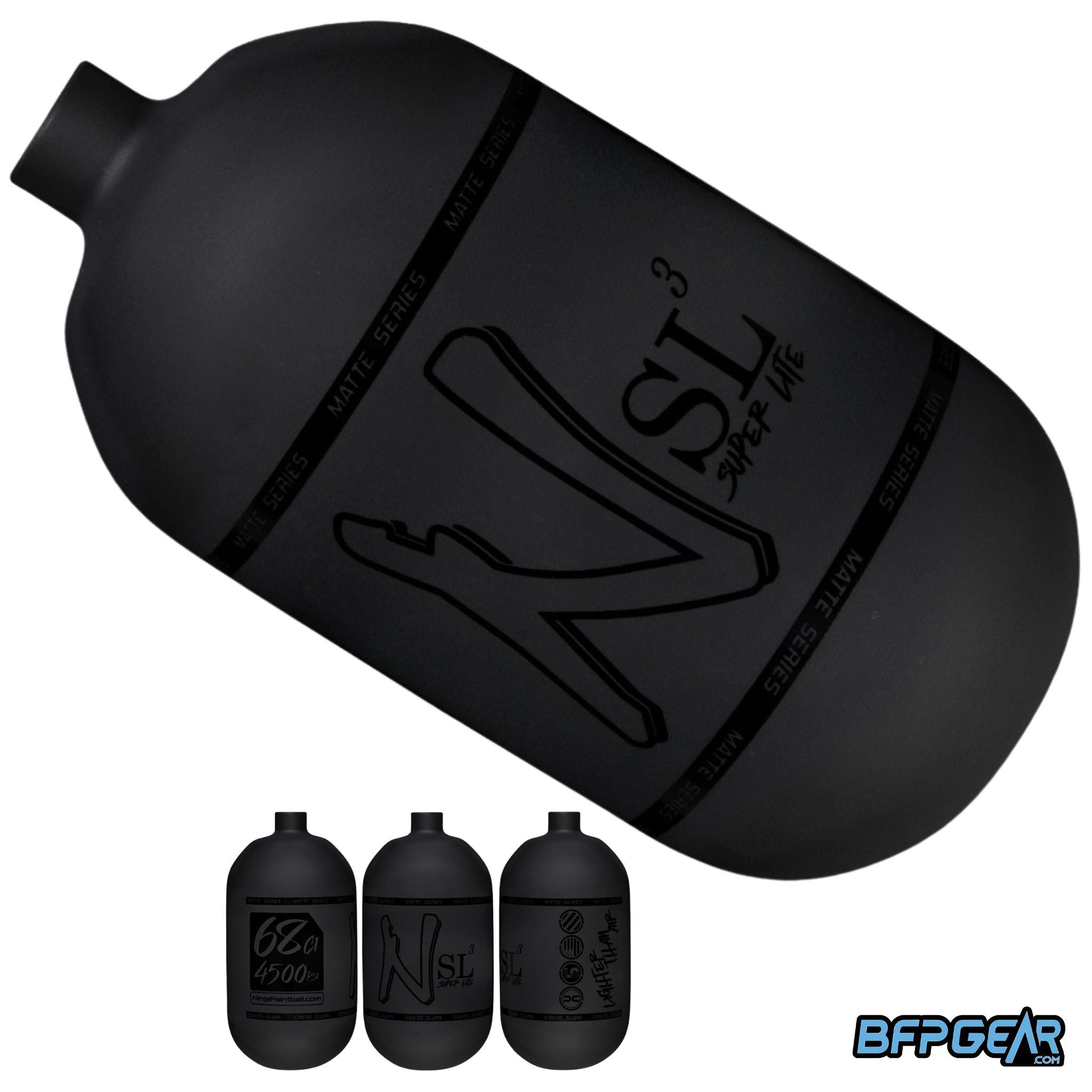 Ninja SL3 Carbon Fiber Paintball Air Tank Bottle 68ci and 80ci