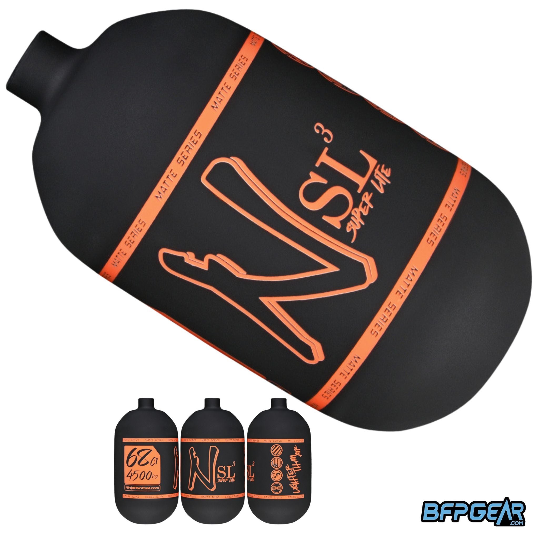 Ninja SL3 Carbon Fiber Paintball Air Tank Bottle 68ci and 80ci