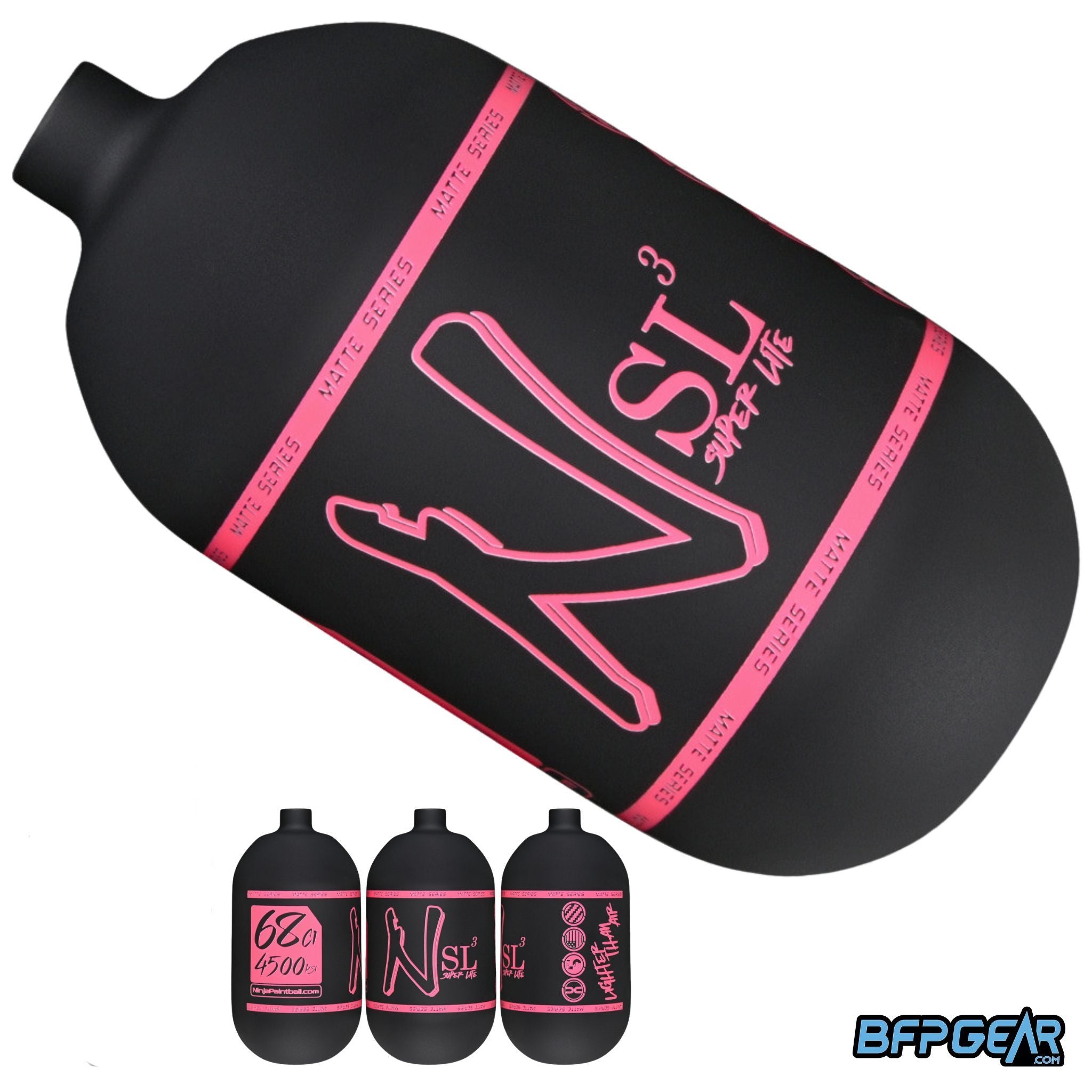 Ninja SL3 Carbon Fiber Paintball Air Tank Bottle 68ci and 80ci