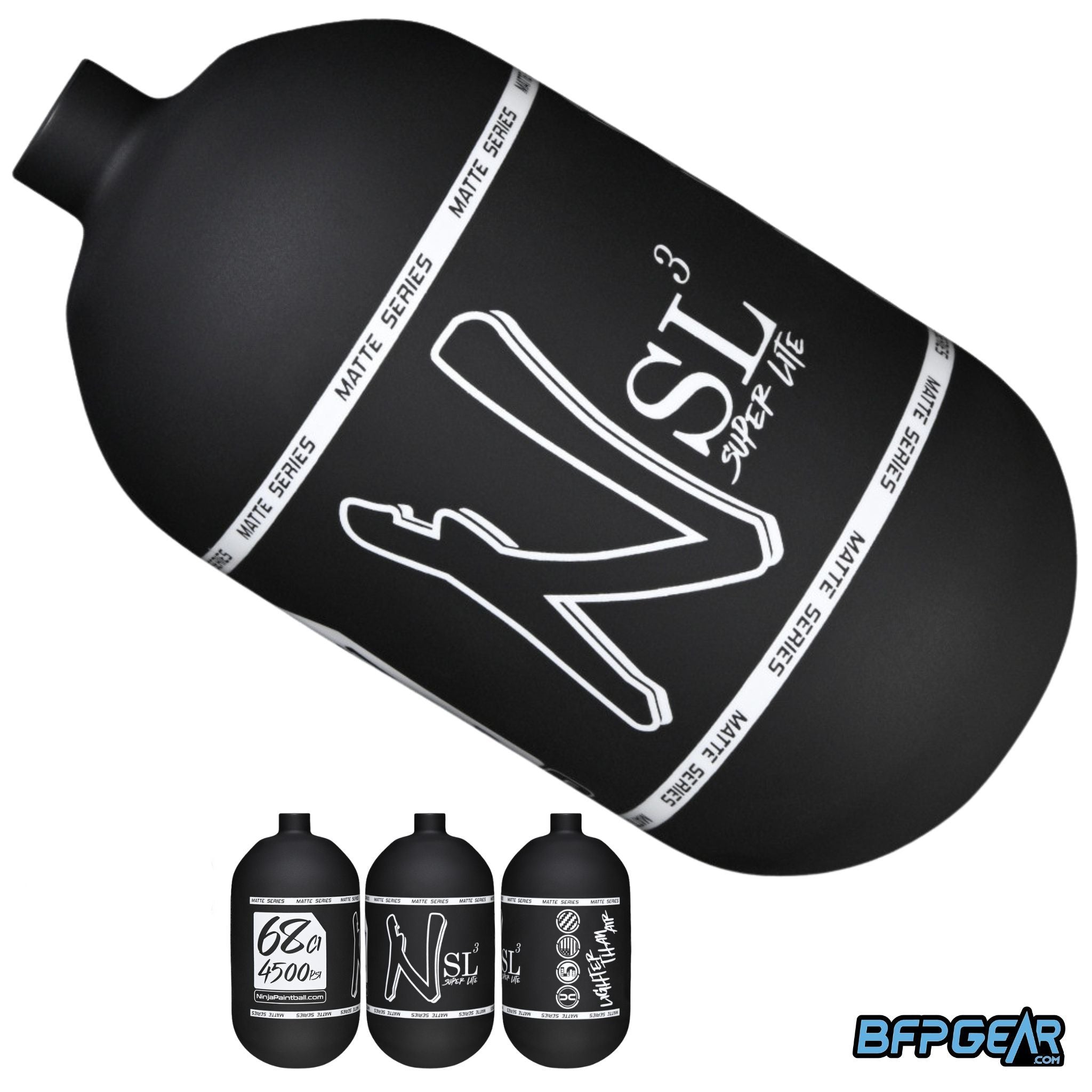 Ninja SL3 Carbon Fiber Paintball Air Tank Bottle 68ci and 80ci
