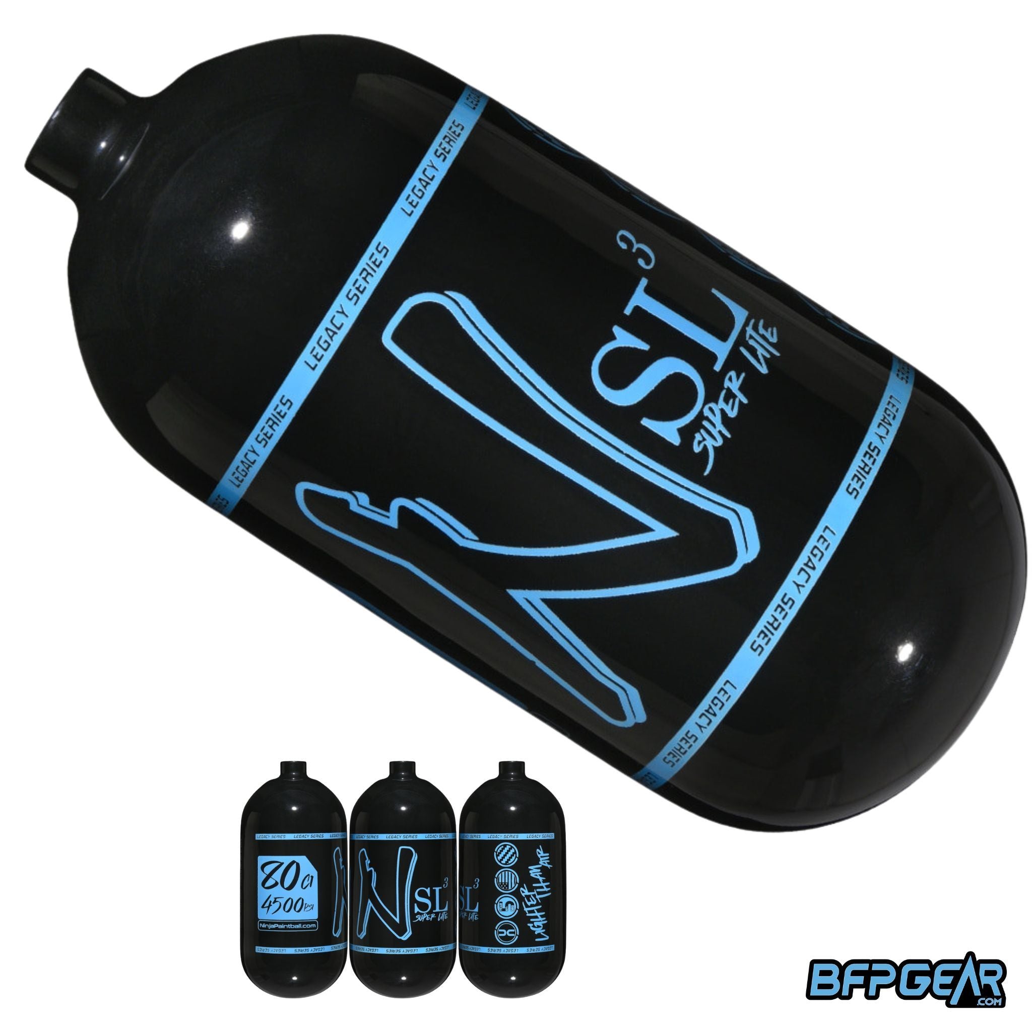 Ninja SL3 Carbon Fiber Paintball Air Tank Bottle 68ci and 80ci