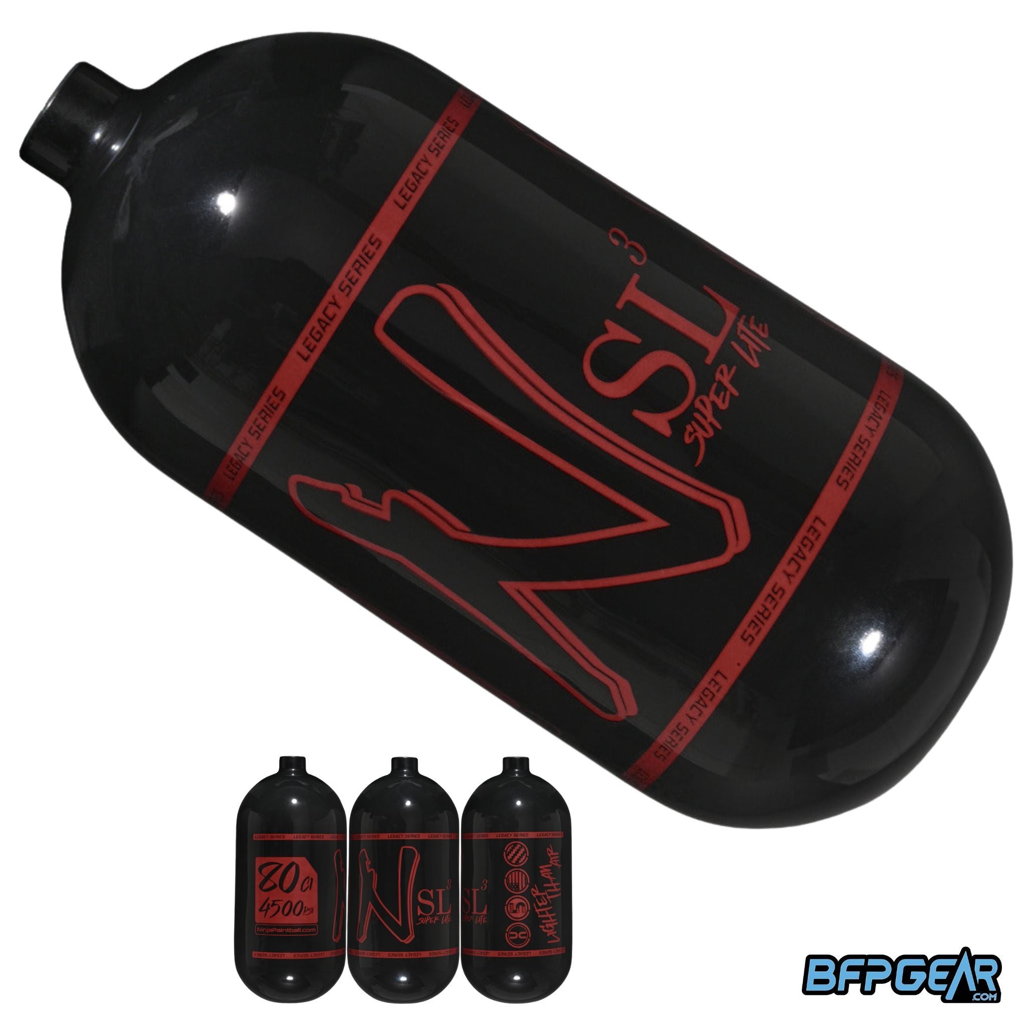 Ninja SL3 Carbon Fiber Paintball Air Tank Bottle 68ci and 80ci