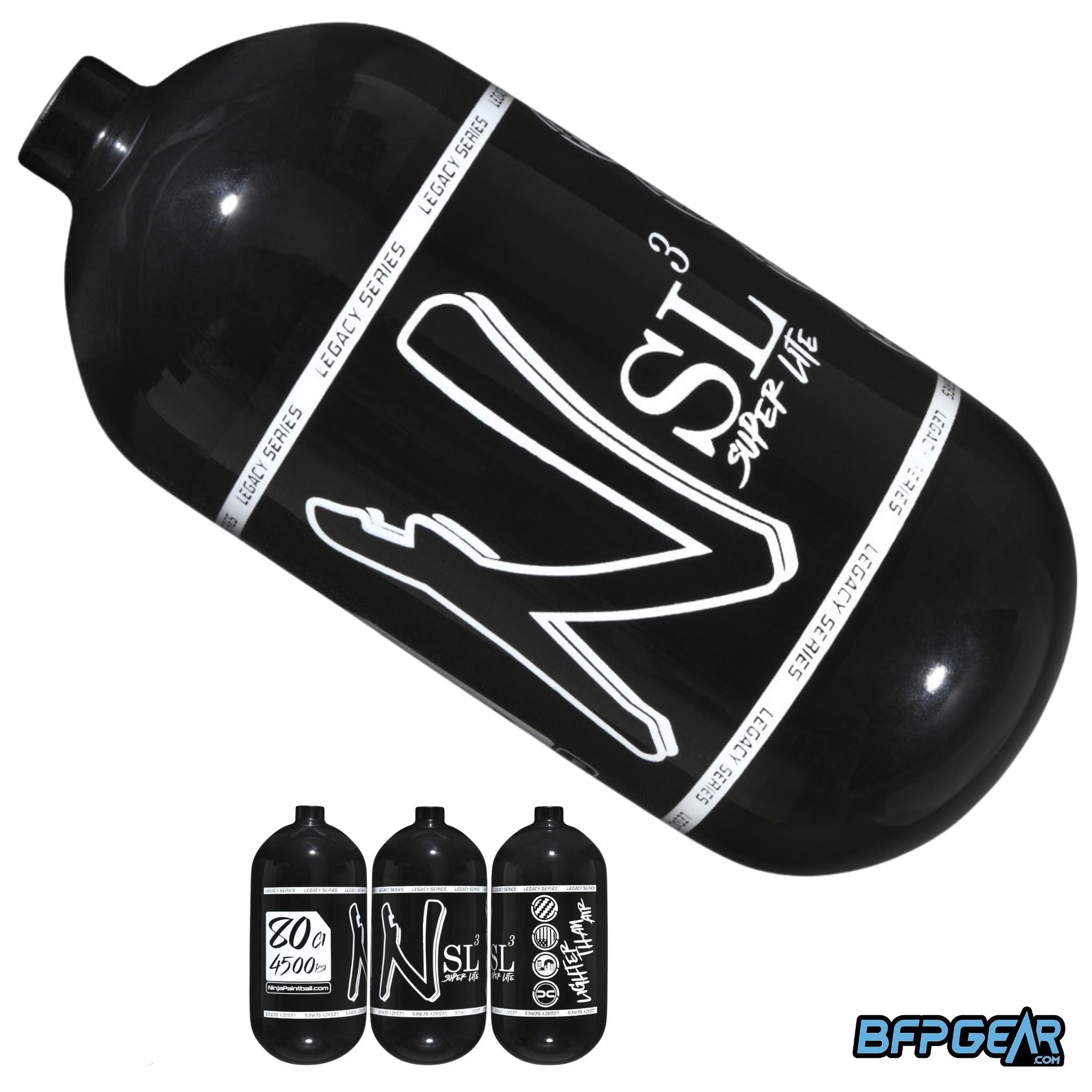 Ninja SL3 Carbon Fiber Paintball Air Tank Bottle 68ci and 80ci