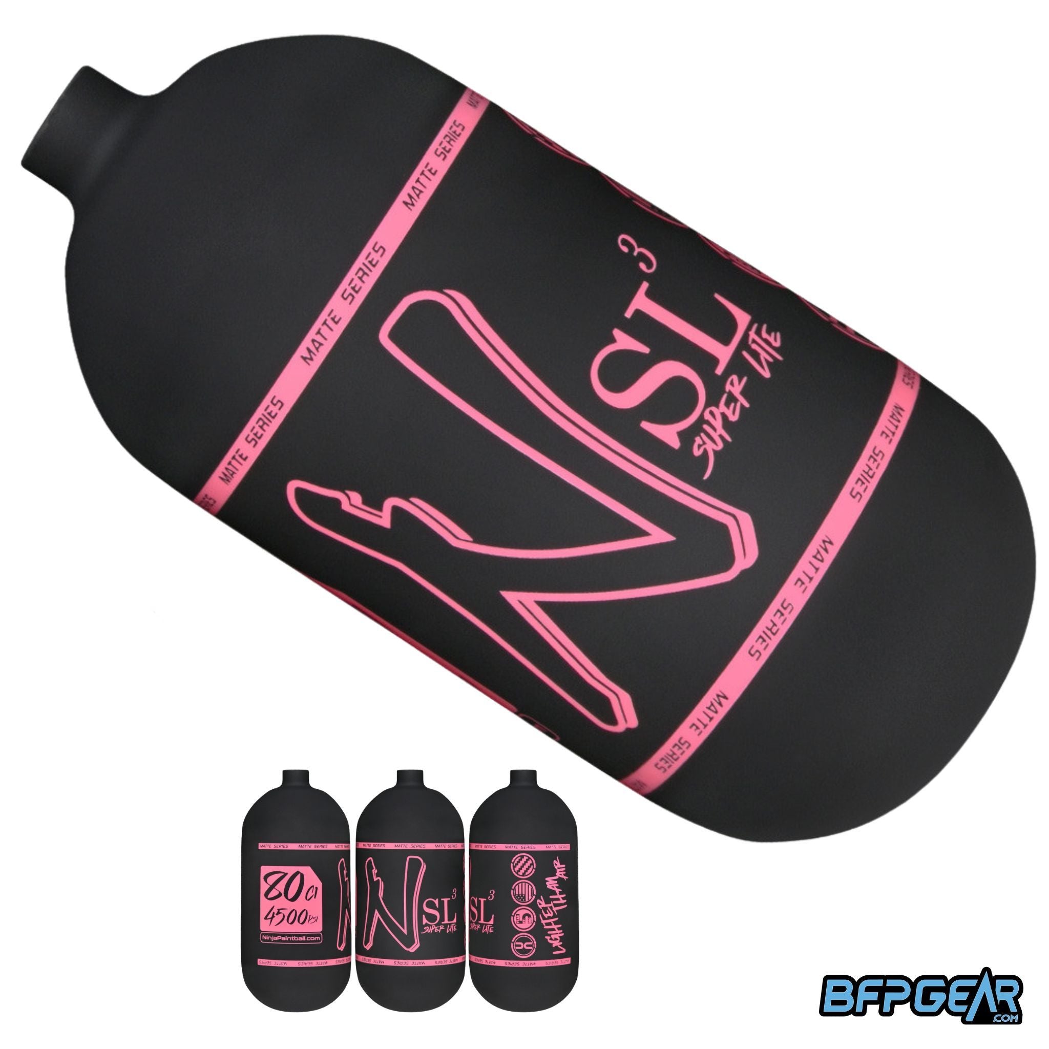Ninja SL3 Carbon Fiber Paintball Air Tank Bottle 68ci and 80ci