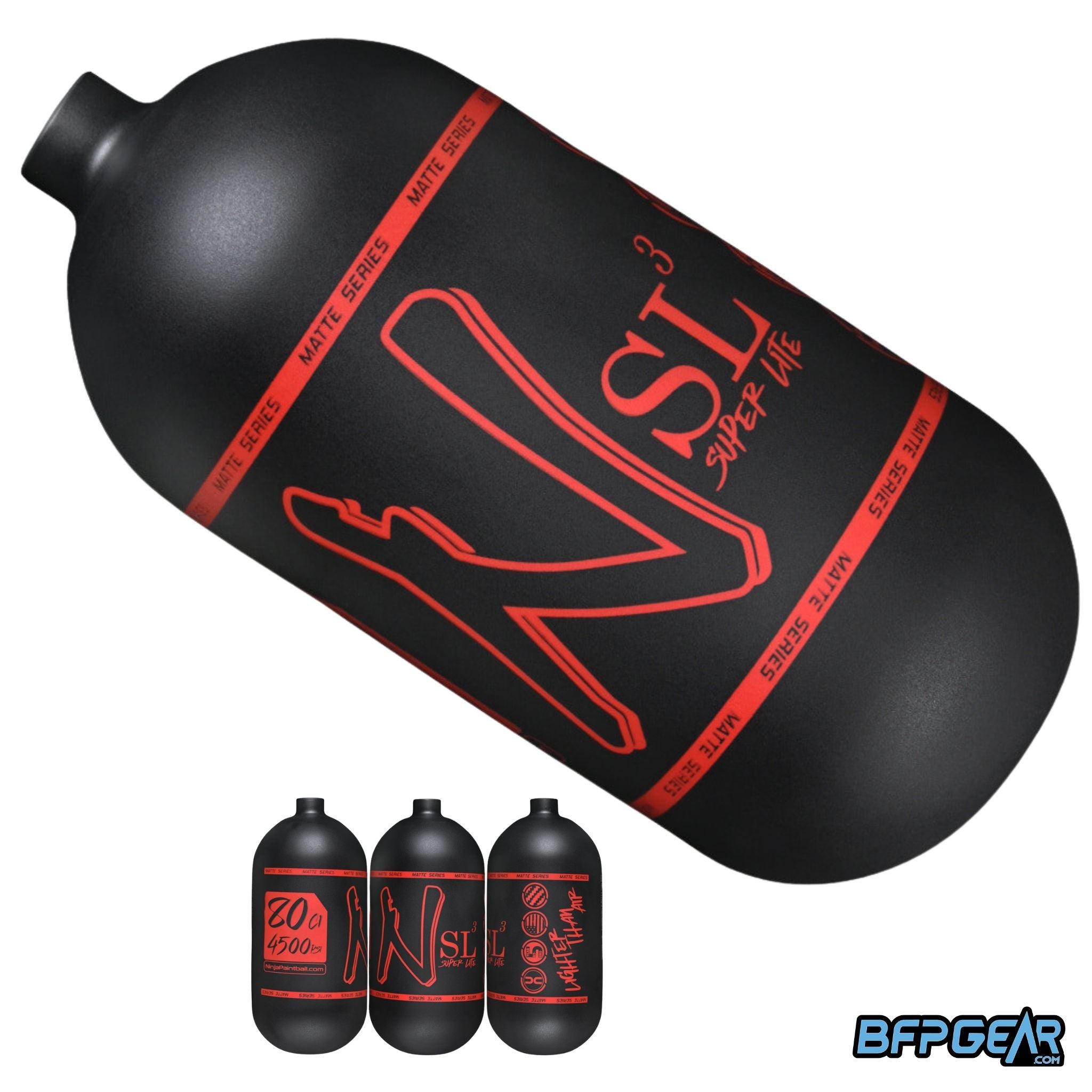 Ninja SL3 Carbon Fiber Paintball Air Tank Bottle 68ci and 80ci