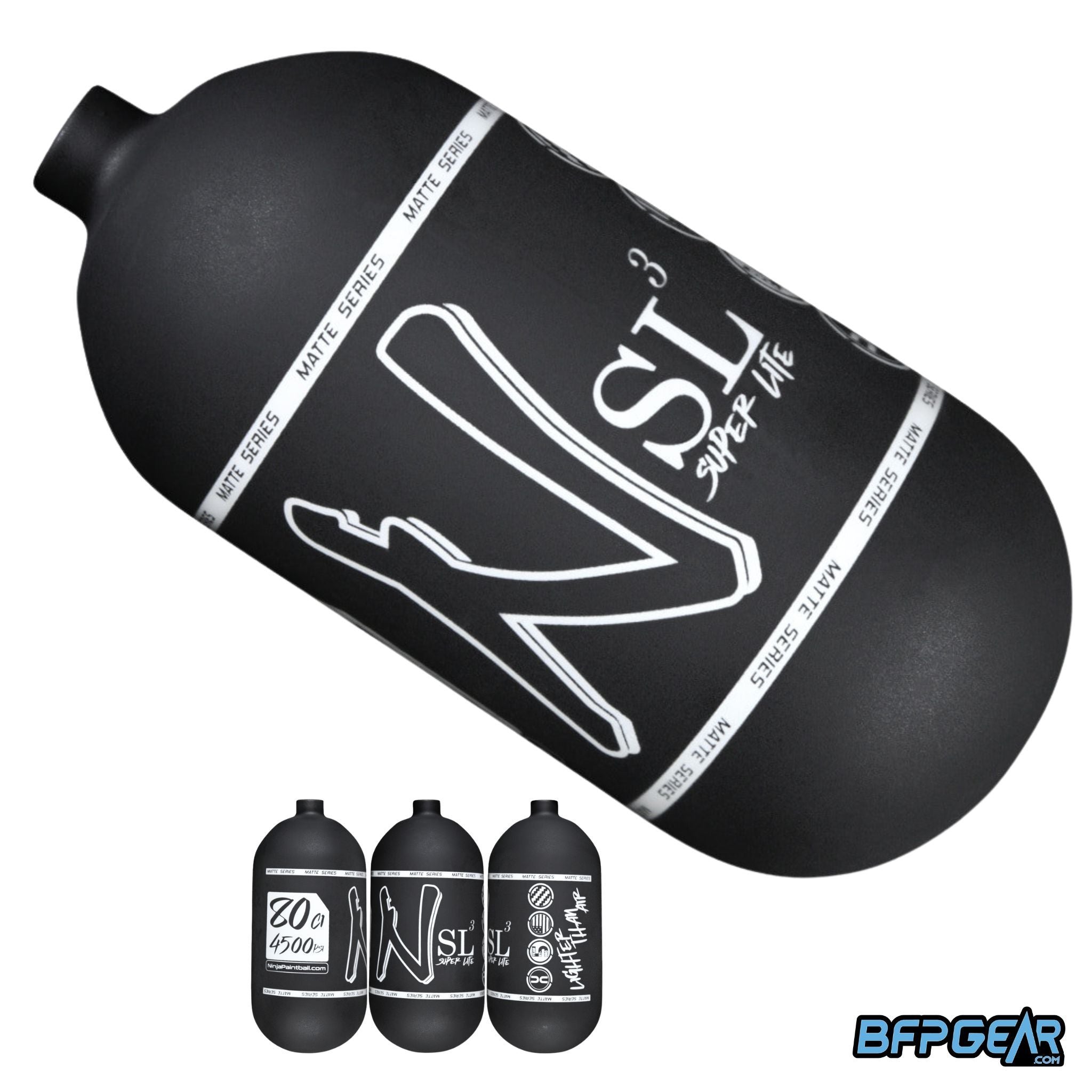Ninja SL3 Carbon Fiber Paintball Air Tank Bottle 68ci and 80ci