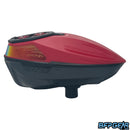 The Virtue Spire V in the Ashes color swap. Red top shell, grey bottom shell, and black accents.