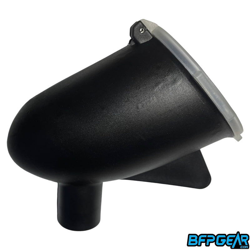 A black Cobra Paintball basic 50rd Paintball Hopper.