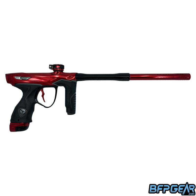 The Dye M3+ paintball marker in the Lava color way.