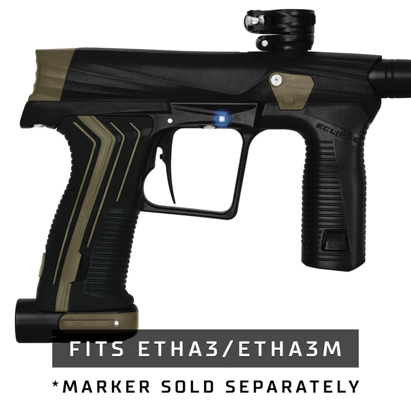 Planet Eclipse earth (tan) Color Contrast Kit installed on an Etha3 paintball marker. Marker is sold separately.