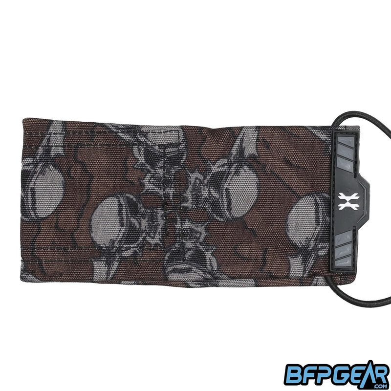The HK Army barrel sleeve with the Hostilewear Skulls Brown design.