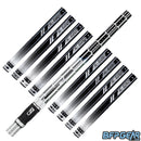 8 black barrel inserts with the Nexus barrel. A hexagon pattern is etched throughout the barrel, giving it a high tech aesthetic. The inlay pattern is gloss silver, and the barrel fades from gloss silver to gloss black.