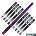 8 barrel inserts shown in black, as well as the Nova barrel. A straight, streamlined pattern with linear porting, the inlays are dust black, and the outside is gloss purple.