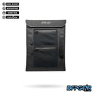 The Infamous Ghost Laptop Sleeve. A fully modular laptop sleeve with a signal blocker lining inside. Multiple zippered pockets on the outside to place accessories in.