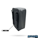 The back of the MOD 1 Ghost pouch. Has MOLLE straps and can attach to any backpacks or duffel bags that are MOLLE capable.