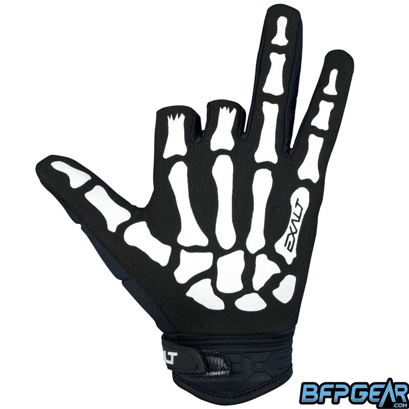 The inside of the Half Finger Death Grip gloves. A stickier lining is on the inside to prevent the player's marker from slipping out of their hands. It's in the same bone pattern like the top of the glove.