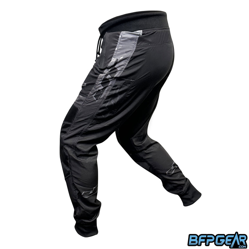 A side view with the joggers in a playing motion. Showcases moderate flexibility. 