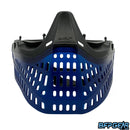JT ProFlex faceplate in black with a blue ICE skirt. Fits all JT ProFlex frames.